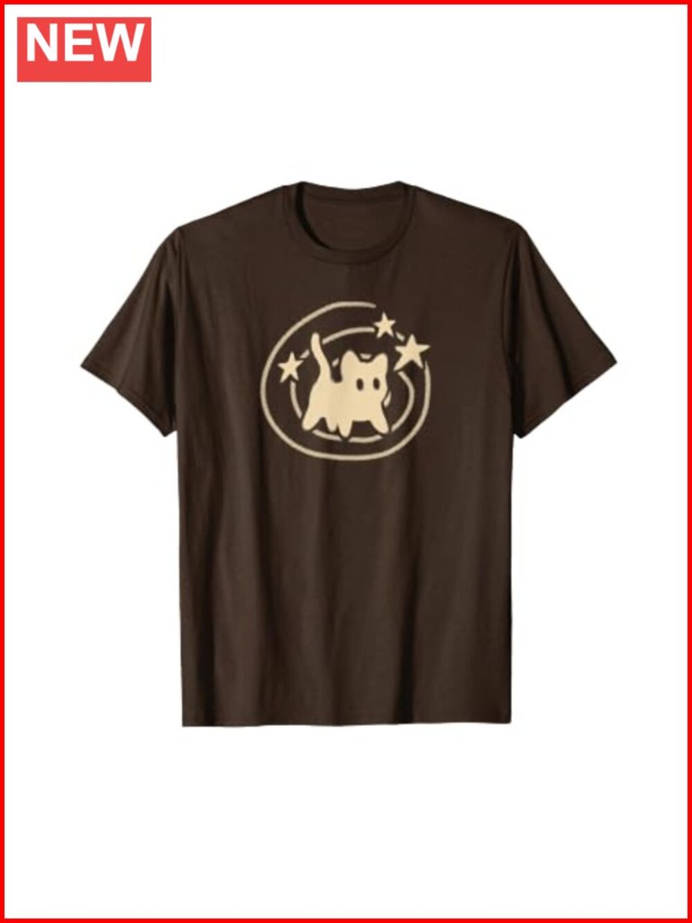 Y2K 90s Scary Tomcat Cat Starry Tail Graphic T-Shirt Crew Neck Tee